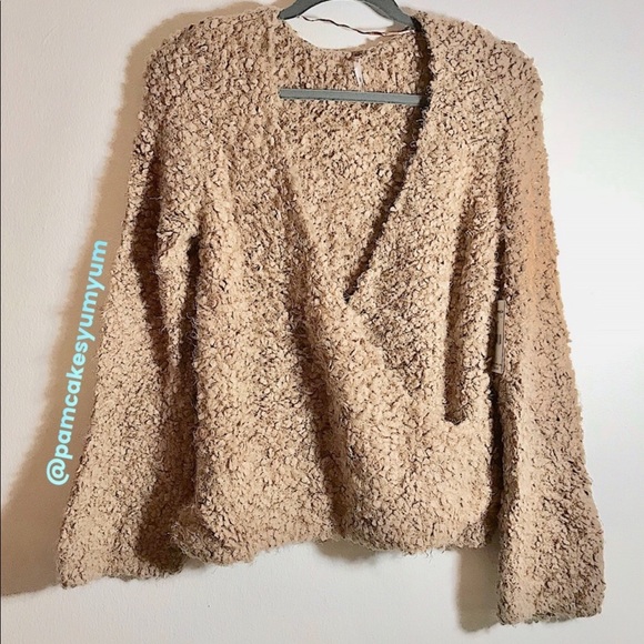 free people • marshmallow surplice wrap sweater - Picture 4 of 5